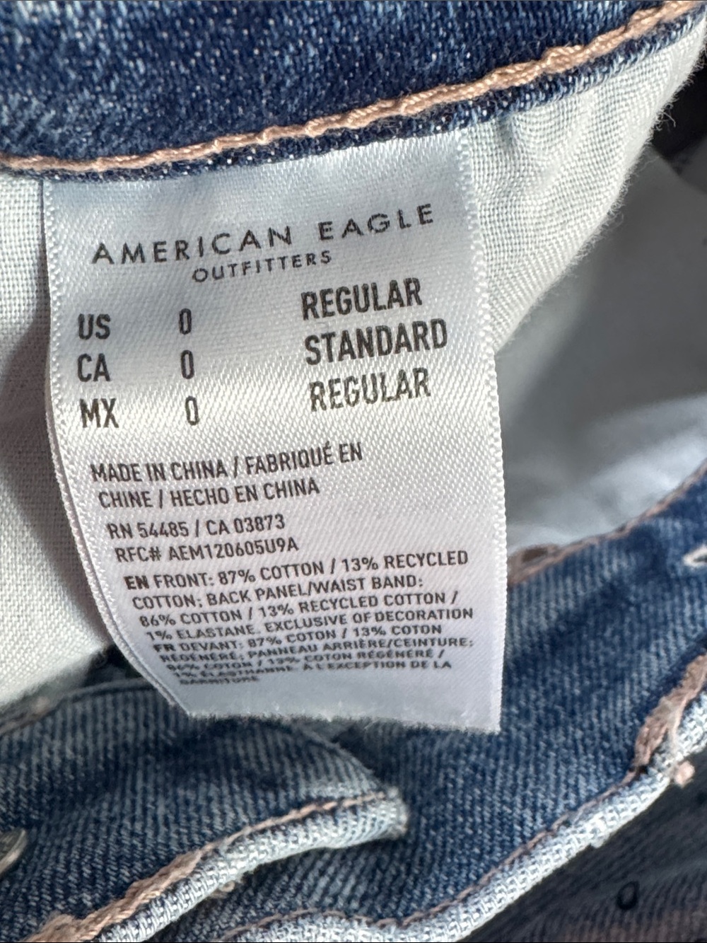 American Eagle Strigid Jeans Side 0 Light Wash NEW - Picture 2 of 12
